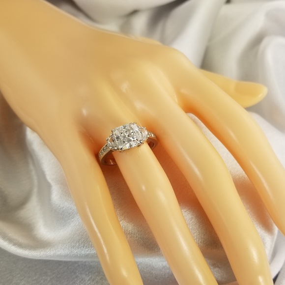 🦋 Real 925 Sterling Silver Princess Cut Ring, size 8 - Picture 5 of 7